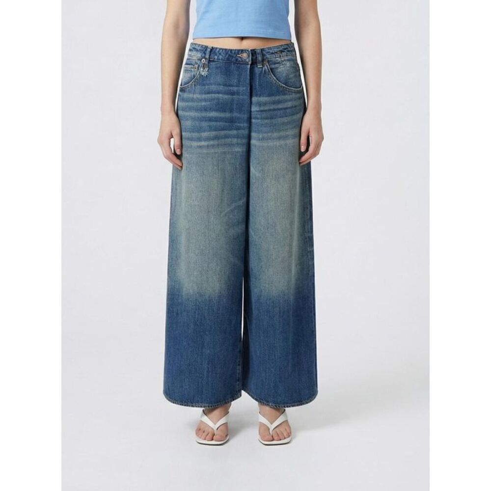 R13 Women Nico Wrap Palazzo Cotton Denim Jeans R13